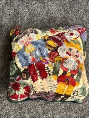 Handcrafted Needlepoint Accent Pillow in Multicolor